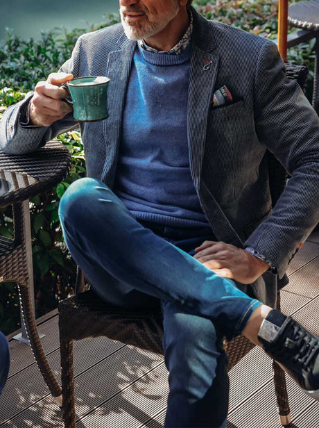 A Fish Named Fred Jacket/Blazer A Fish Named Fred - Denim Blue Cord Blazer
