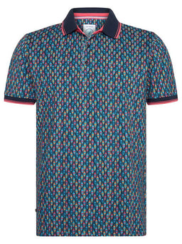 A Fish Named Fred Polo & T-Shirts A Fish Named Fred - Boat Print Navy Polo Shirt