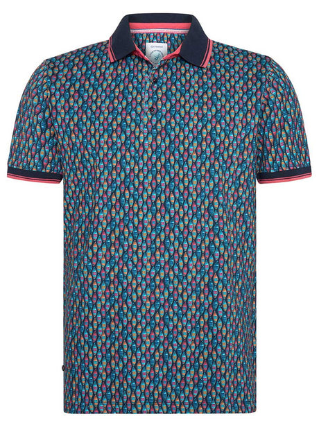 A Fish Named Fred Polo & T-Shirts A Fish Named Fred - Boat Print Navy Polo Shirt