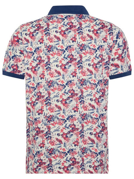 A Fish Named Fred Polo & T-Shirts A Fish Named Fred - Floral Print Cobalt Polo Shirt