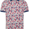 A Fish Named Fred Polo & T-Shirts A Fish Named Fred - Floral Print Cobalt Polo Shirt