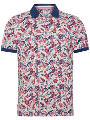 A Fish Named Fred Polo & T-Shirts A Fish Named Fred - Floral Print Cobalt Polo Shirt