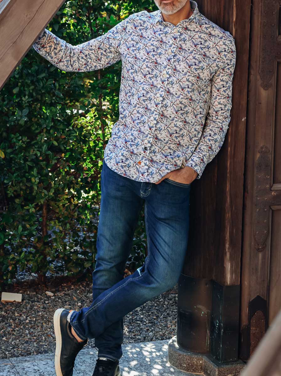 A Fish Named Fred Shirts A Fish Named Fred - Crane Sky Off White Shirt