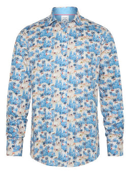 A Fish Named Fred Shirts A Fish Named Fred - Oasis Print Cobalt Shirt