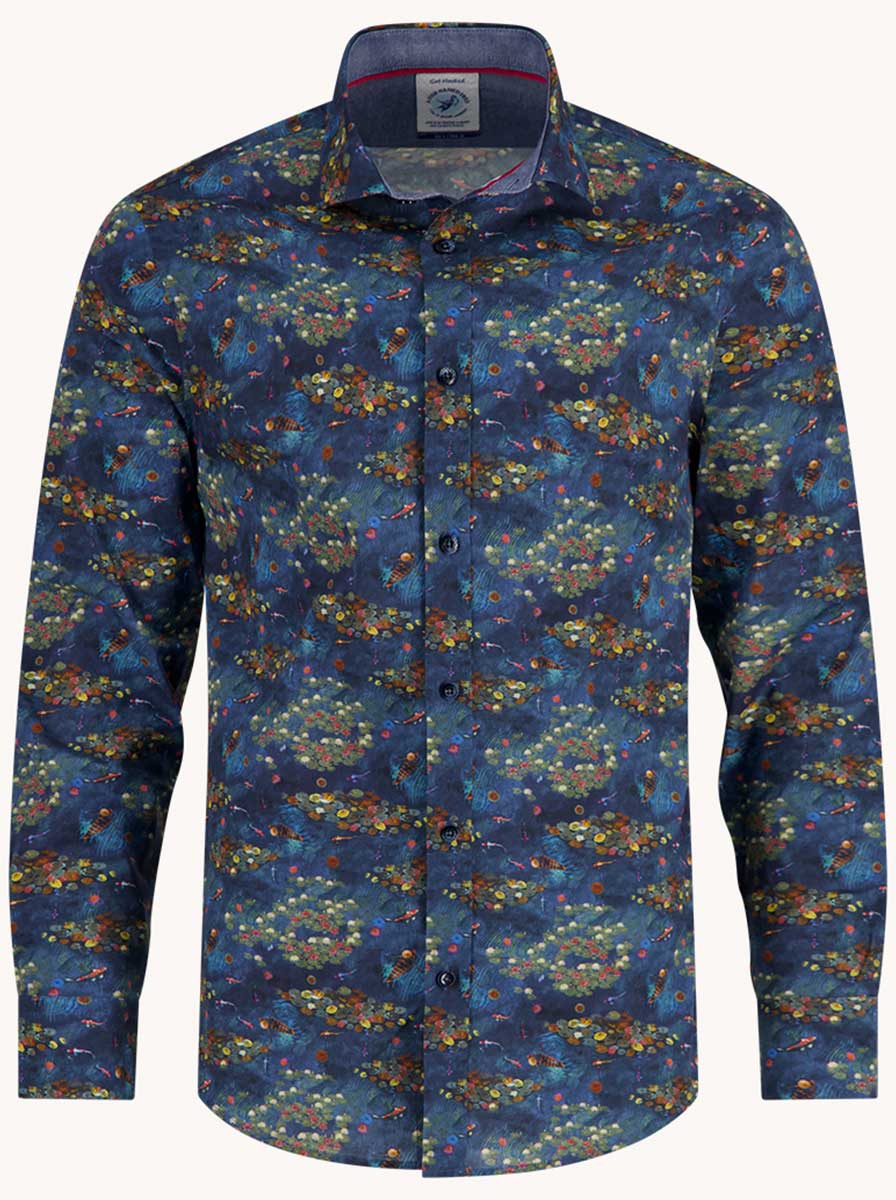 A Fish Named Fred Shirts A Fish Named Fred - Water Garden Navy Shirt