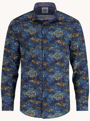 A Fish Named Fred Shirts A Fish Named Fred - Water Garden Navy Shirt