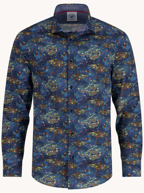 A Fish Named Fred Shirts A Fish Named Fred - Water Garden Navy Shirt