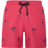 A Fish Named Fred Swimming Shorts A Fish Named Fred - Embroidered Palm Tree Pink Swimming Shorts