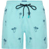 A Fish Named Fred Swimming Shorts A Fish Named Fred - Embroidered Palm Tree Turquoise Swimming Shorts