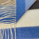 Ascott & Hemley Scarves Ascott & Hemley - Beige/Camel/Blue Wool/Cashmere Stripe Scarf