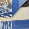 Ascott & Hemley Scarves Ascott & Hemley - Beige/Camel/Blue Wool/Cashmere Stripe Scarf