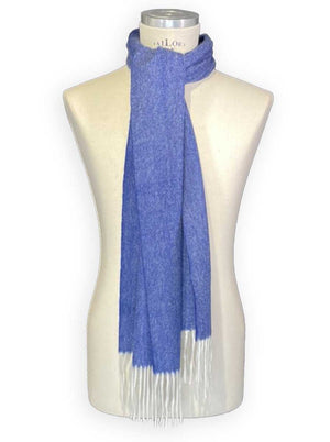 Ascott & Hemley Scarves Ascott & Hemley - Blue Wool/Cashmere Twill Scarf