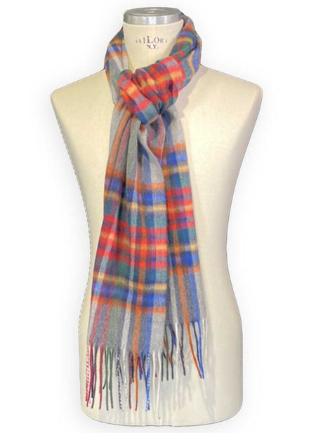 Ascott & Hemley Scarves Ascott & Hemley - Grey Wool/Cashmere Tartan Scarf