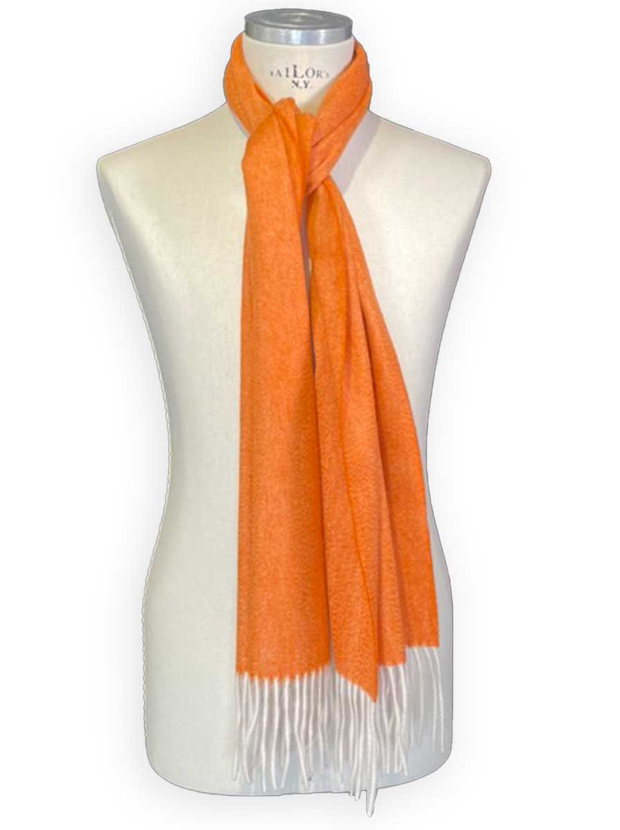 Ascott & Hemley Scarves Ascott & Hemley - Orange Wool/Cashmere Twill Scarf