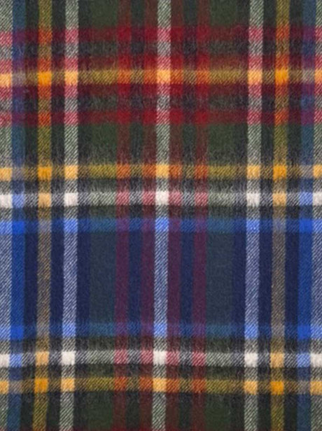 Ascott & Hemley Scarves Ascott & Hemley - Wool/Cashmere Tartan Check Blue/Green/Yellow/Red Scarf