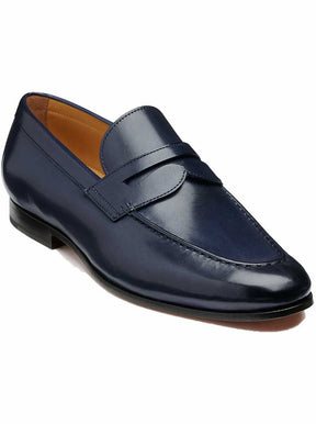 Barker Shoes & Boots Barkers - Sawyer Navy Slip-on Loafer