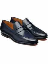 Barker Shoes & Boots Barkers - Sawyer Navy Slip-on Loafer