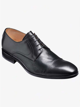 Barker Shoes & Boots Barkers - Southwold Black Calf / Deerskin Derby Shoe