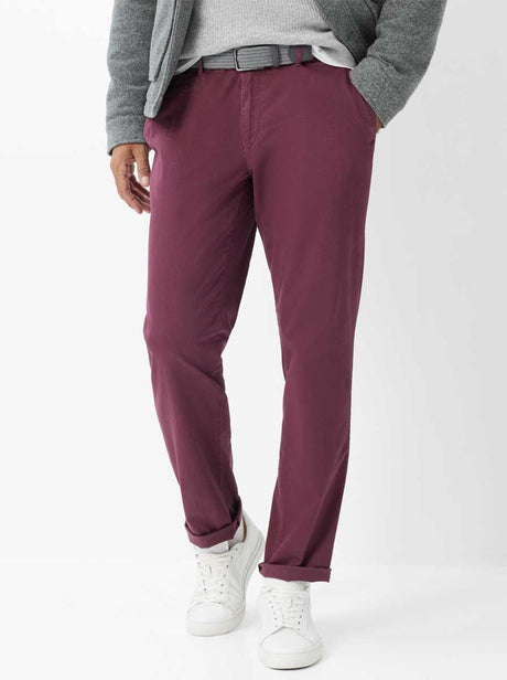 Brax Chinos/Trousers Brax - Everest: Triple Stone Cotton Wine Chino