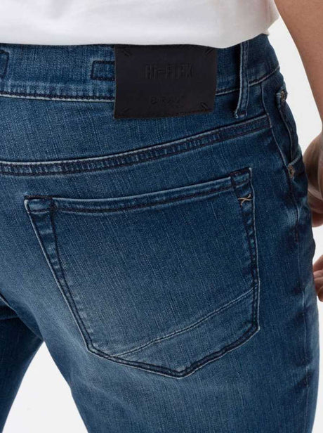 Brax Jeans Brax - Chuck Hi-Flex: Tapered Leg Vintage Blue Denim Jeans