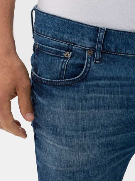 Brax Jeans Brax - Chuck Hi-Flex: Tapered Leg Vintage Blue Denim Jeans