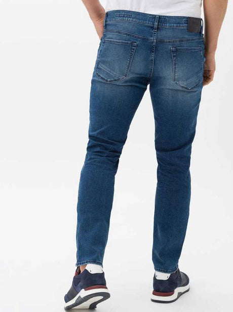 Brax Jeans Brax - Chuck Hi-Flex: Tapered Leg Vintage Blue Denim Jeans