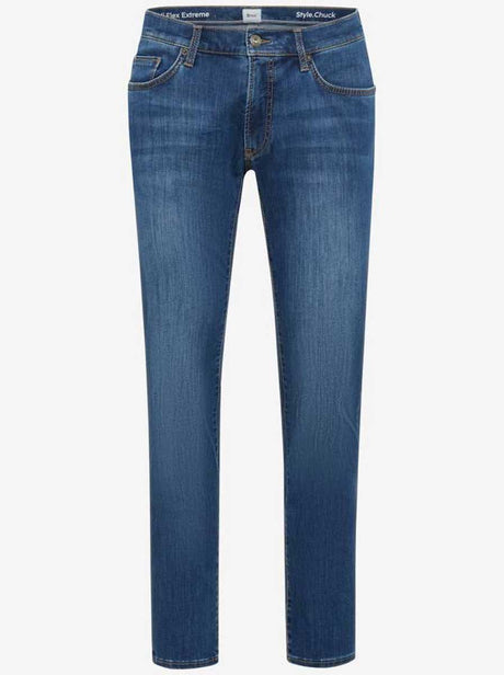 Brax Jeans Brax - Chuck Hi-Flextreme: Tapered Leg Dark Regular Used Denim Jeans