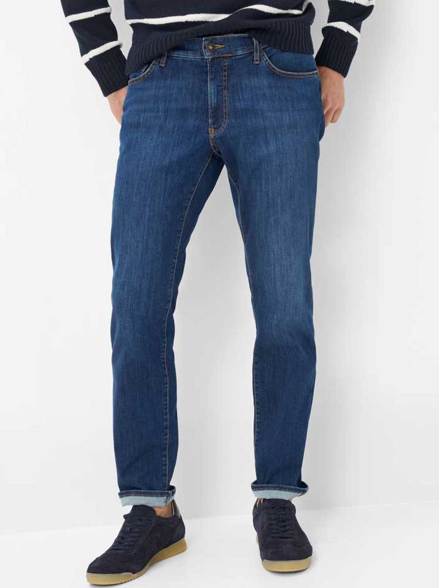Brax Jeans Brax - Chuck Hi-Flextreme: Tapered Leg Dark Used Denim Jeans