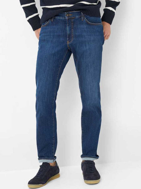 Brax Jeans Brax - Chuck Hi-Flextreme: Tapered Leg Dark Used Denim Jeans
