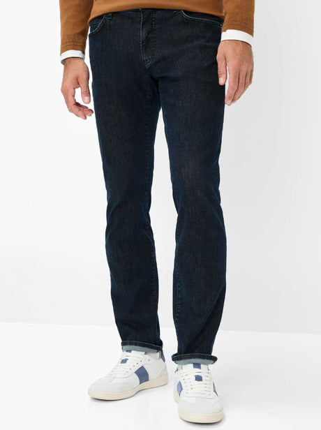 Brax Jeans Brax - Jeans - Chuck Dinner Denim: Tapered Leg Dark Blue Denim 5 Pocket