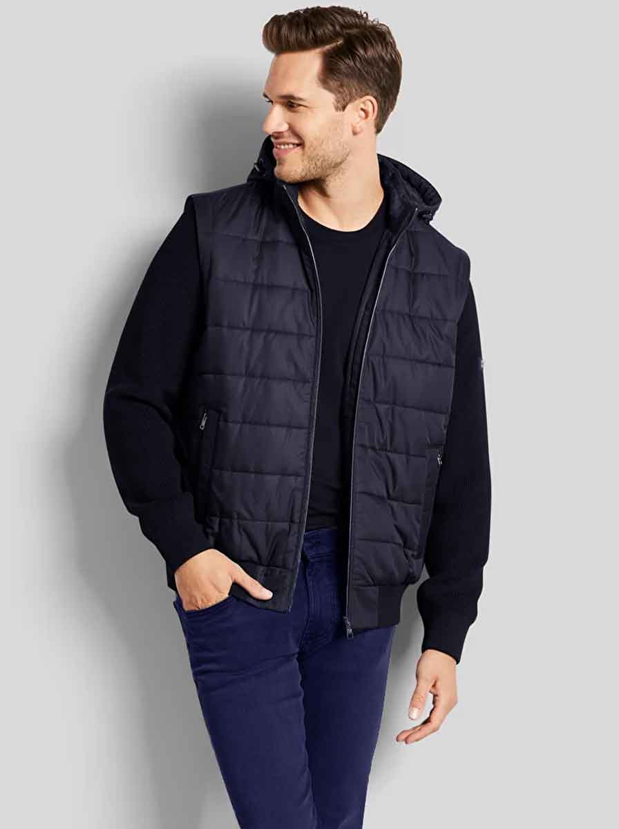 Bugatti Coats Bugatti - Hybrid Jacket w/ Removable Hood & Knitted Sleeves