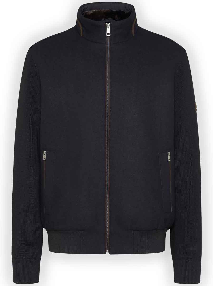 Bugatti Coats Bugatti - Melton Blouson w/ Knitted Sleeves