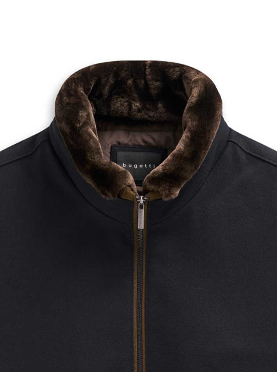 Bugatti Coats Bugatti - Outerwear - Wool Blouson w/ Removable Faux Fur Coller