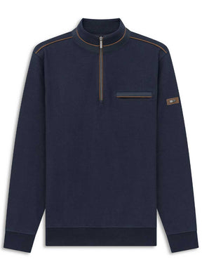 Bugatti Knitwear & Jumpers Bugatti -  1/4 Zip Navy Sweatshirt