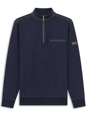 Bugatti Knitwear & Jumpers Bugatti -  1/4 Zip Navy Sweatshirt
