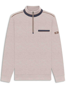 Bugatti Knitwear & Jumpers Bugatti -  1/4 Zip Stone Sweatshirt