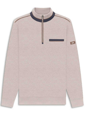 Bugatti Knitwear & Jumpers Bugatti -  1/4 Zip Stone Sweatshirt