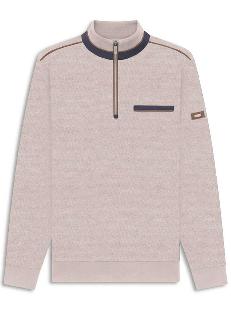 Bugatti Knitwear & Jumpers Bugatti -  1/4 Zip Stone Sweatshirt