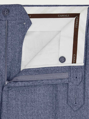 Canali Chinos/Trousers Canali - Blue Flannel Trousers