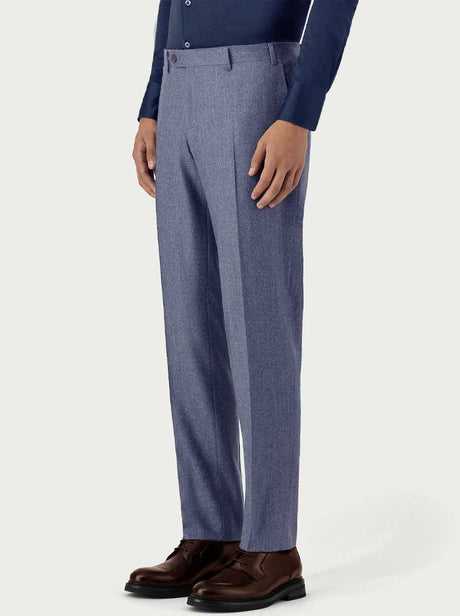 Canali Chinos/Trousers Canali - Blue Flannel Trousers