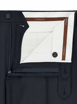 Canali Chinos/Trousers Canali - Navy Wool Trousers