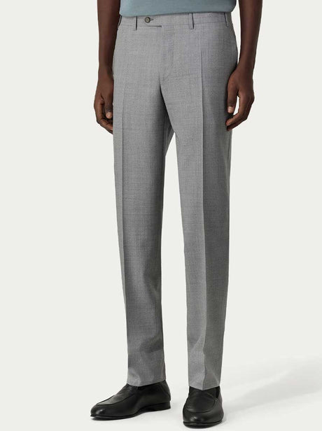 Canali Chinos/Trousers Canali - Summer Wool Light Grey Trousers