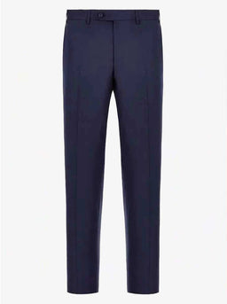 Canali Chinos/Trousers Canali - Summer Wool Navy Trousers