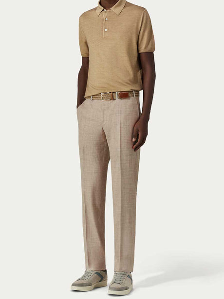Canali Chinos/Trousers Canali - Summer Wool Tan Trousers