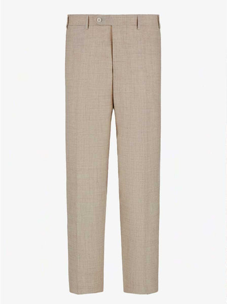 Canali Chinos/Trousers Canali - Summer Wool Tan Trousers