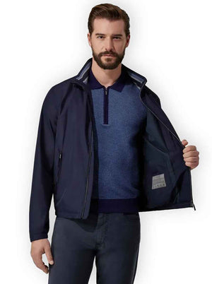 Canali Coats Canali - Blue Waterproof Technical Fabric Jacket