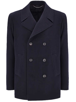 Canali Coats Canali - Double Breasted Wool Navy Pea-Coat