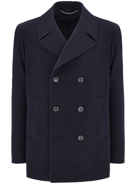 Canali Coats Canali - Double Breasted Wool Navy Pea-Coat