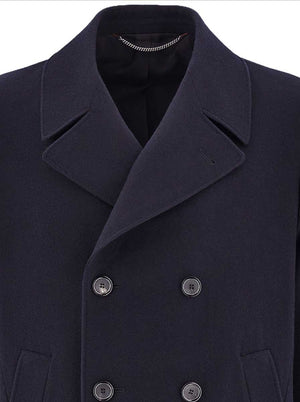 Canali Coats Canali - Double Breasted Wool Navy Pea-Coat