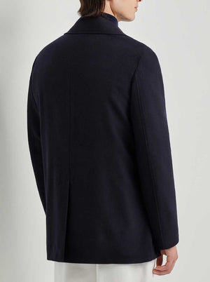 Canali Coats Canali - Double Breasted Wool Navy Pea-Coat